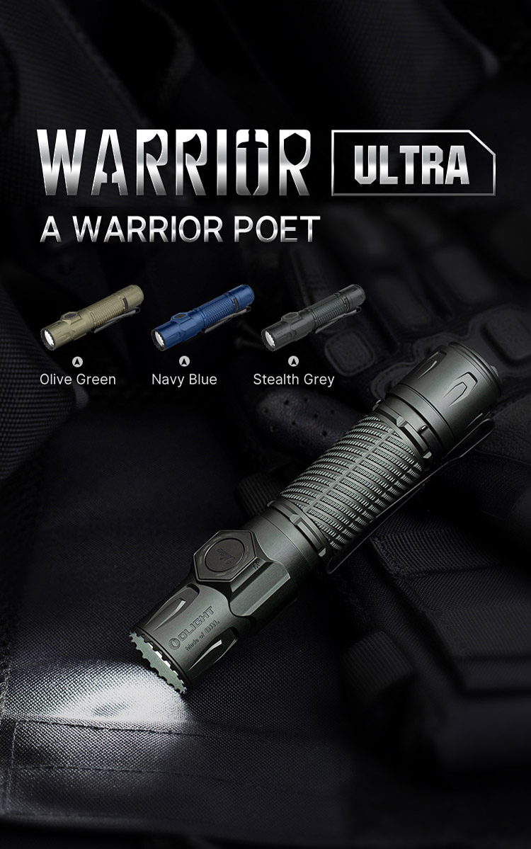 Olight Warrior Ultra Tactical Flashlight 2500 Lumens Aluminum Long