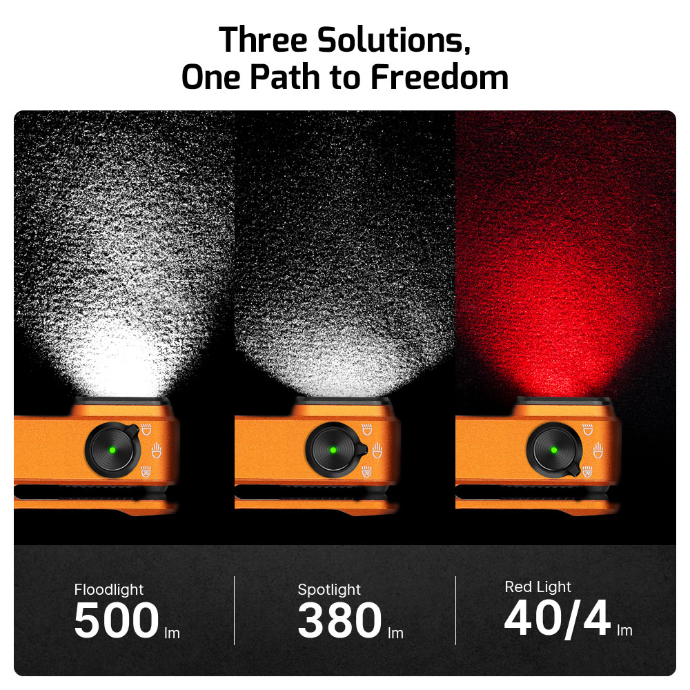 Oclip Pro Triple-Source Clip-on Flashlight