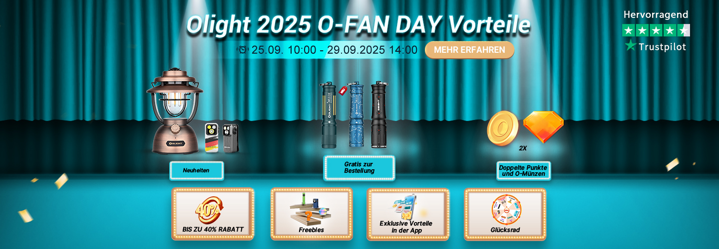Olight 2025 O-FAN DAY Banner mit Rabatten und Neuheiten