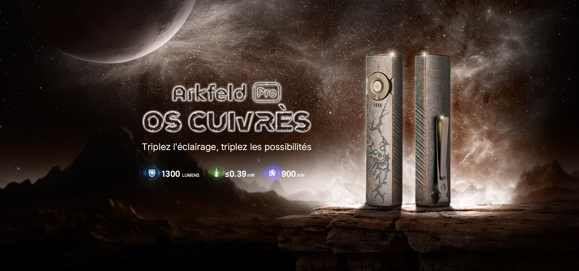 Lampe torche EDC Olight Arkfeld Pro Os Cuivr&eacute;s