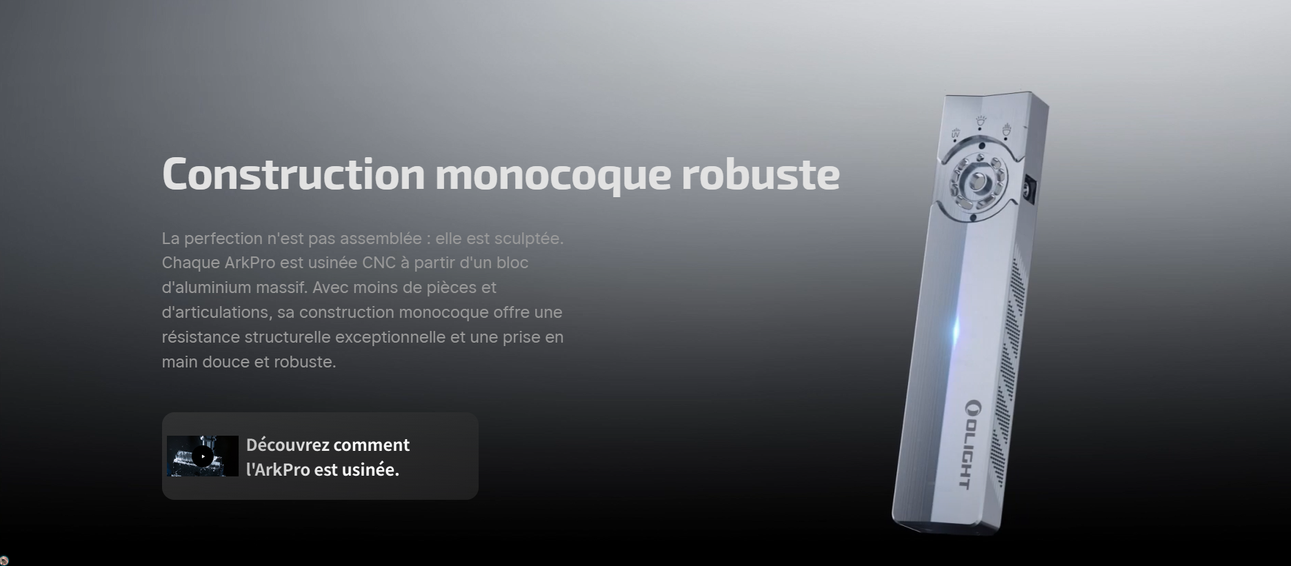 Lampe multifonction ArkPro corps aluminium avec module UV puissant
