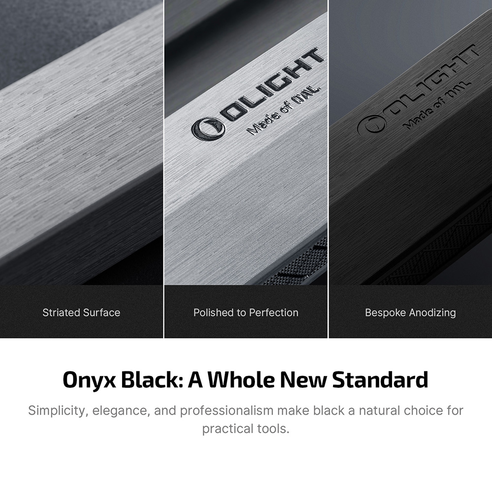 Olight ArkPro Ultra Onyx Black flat EDC flashlight &mdash; 4-in-1 with 1700-lumen Pure Flood, 365nm UV, spotlight and green beam