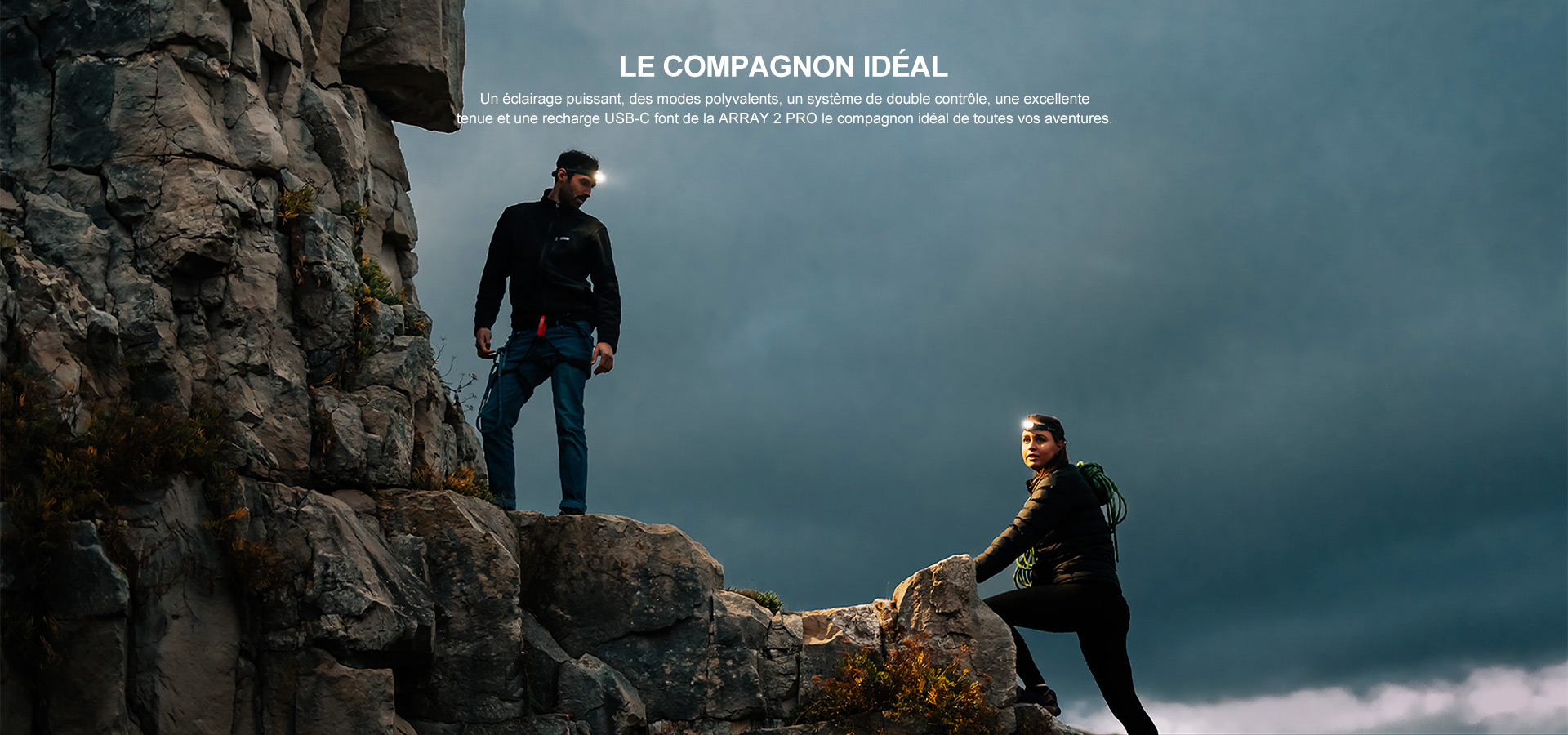 Lampe frontale Olight Array 2 Pro en action