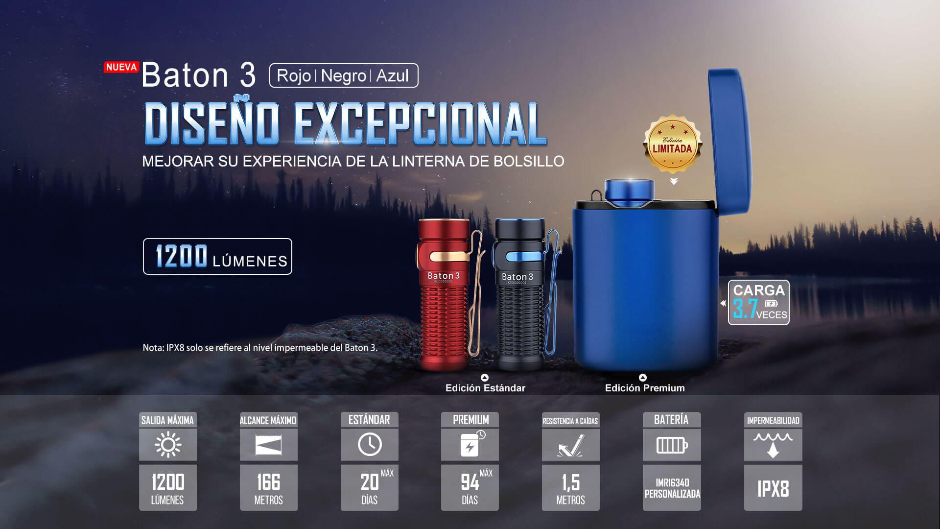 Olight Baton 3 Linterna de Bolsillo