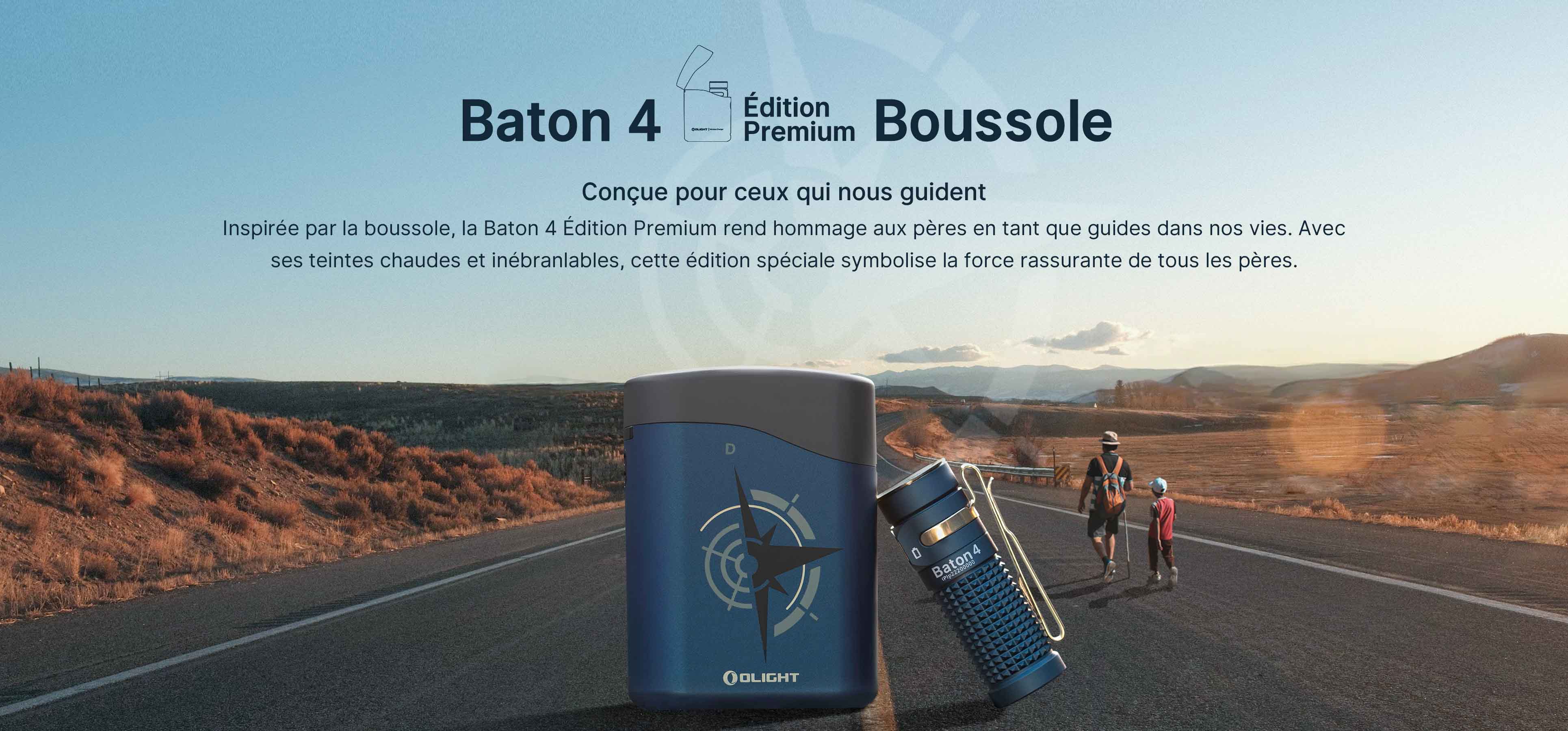Lampe torche Olight Baton 4 &Eacute;dition Premium avec bo&icirc;tier de charge