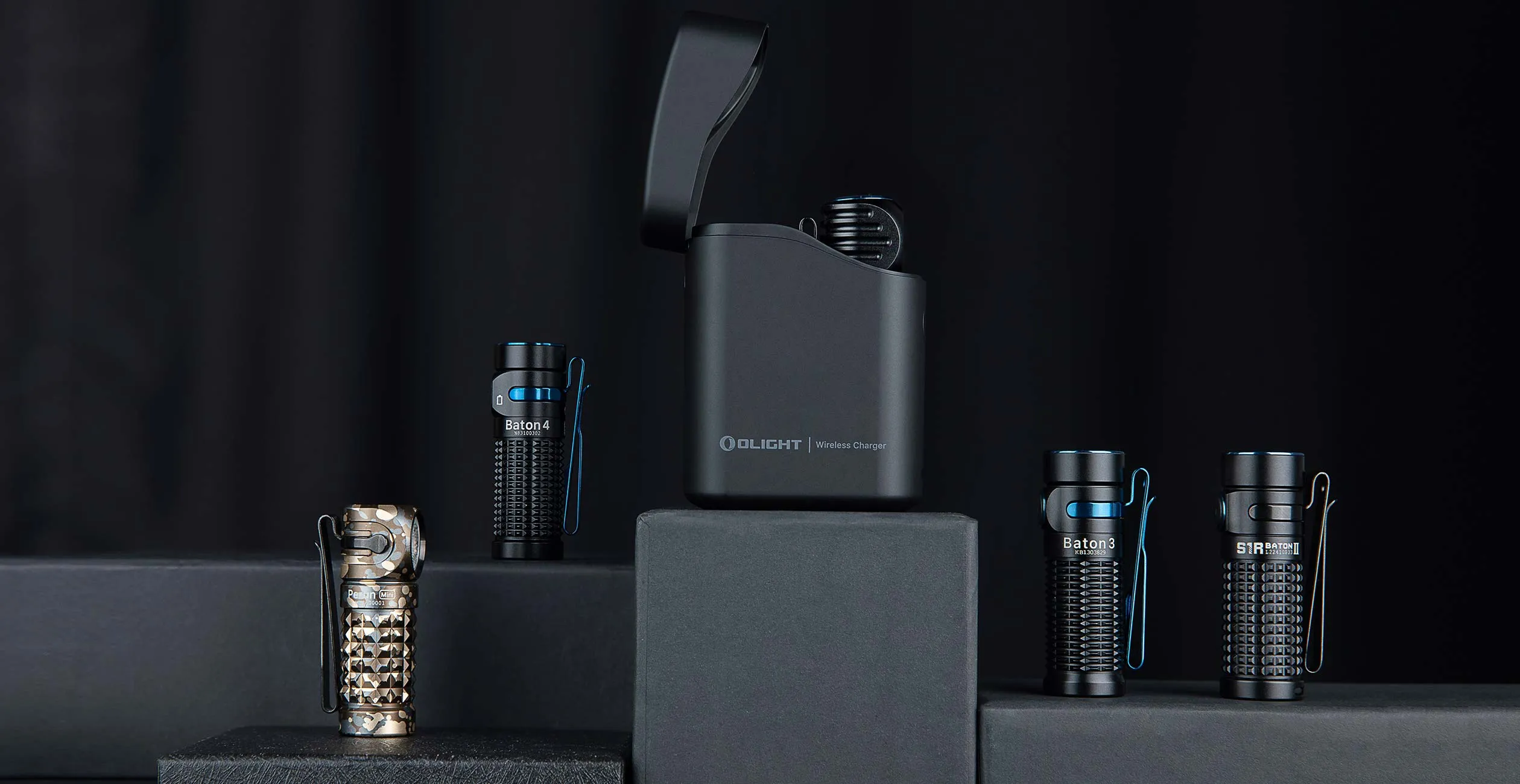 Bo&icirc;tier de recharge et lampe torche compacte EDC Olight Baton 4