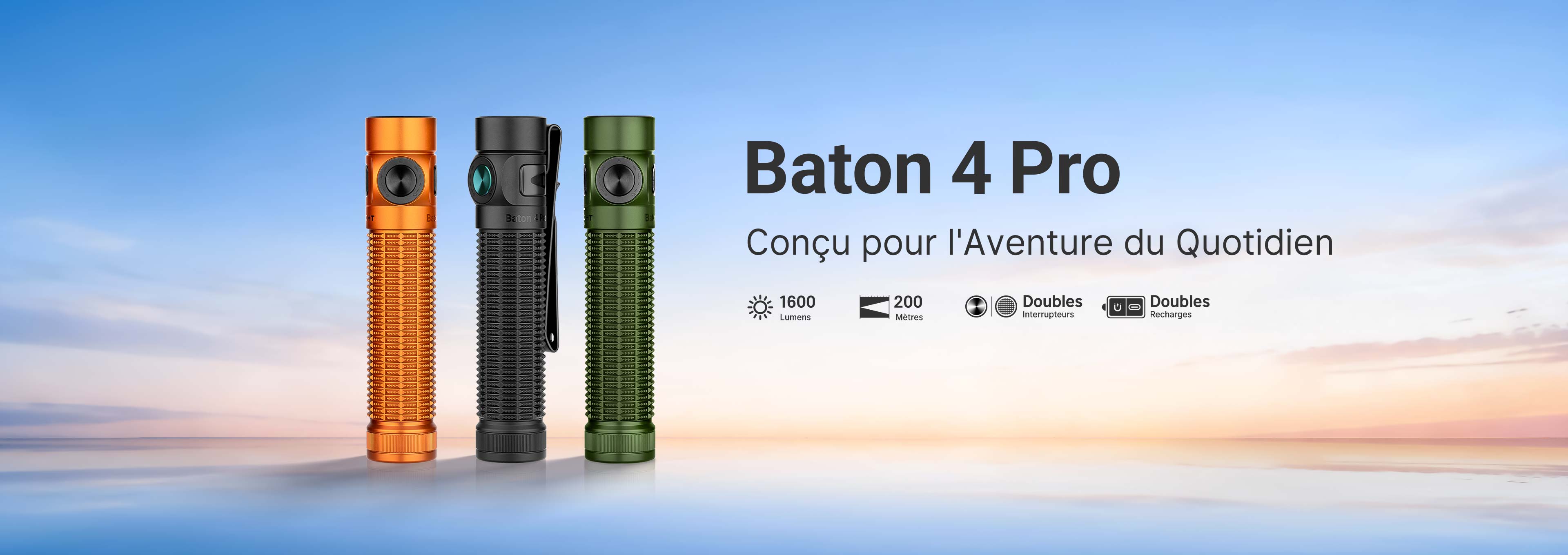 Lampe Torche Puissante Olight Baton 4 Pro 1600 lumens