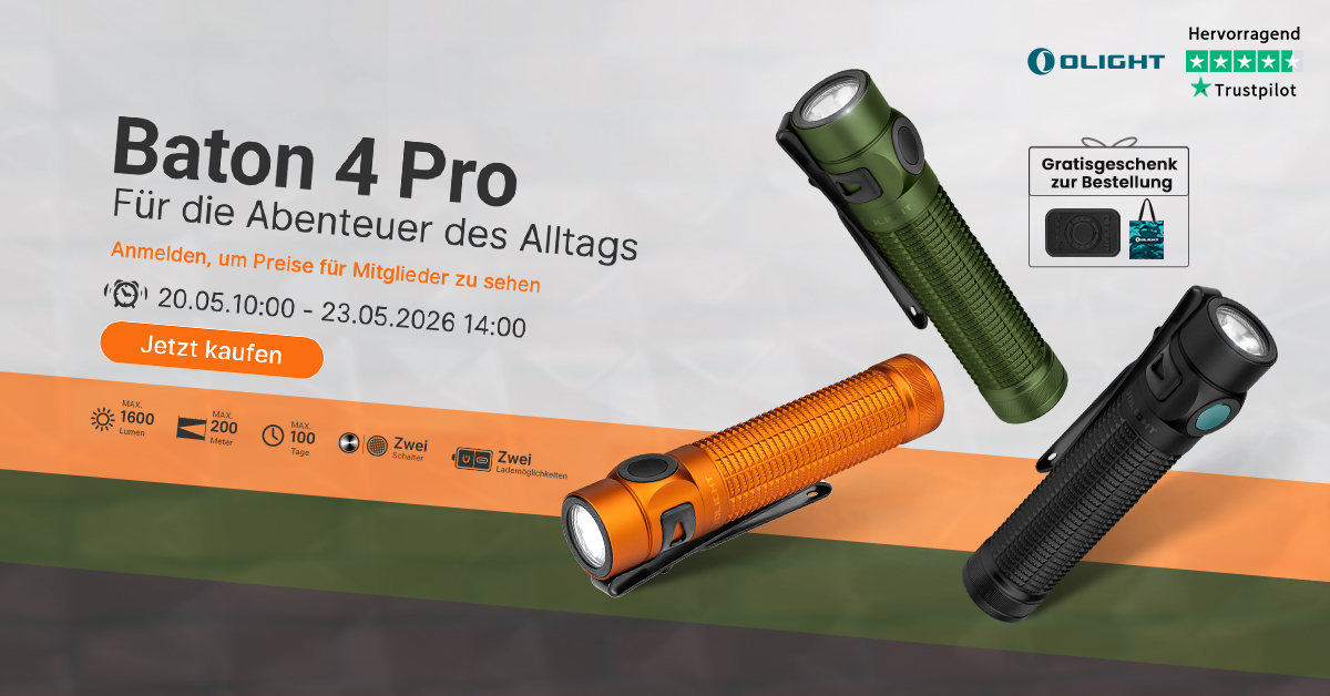 Olight Baton 4 Pro Taschenlampe.