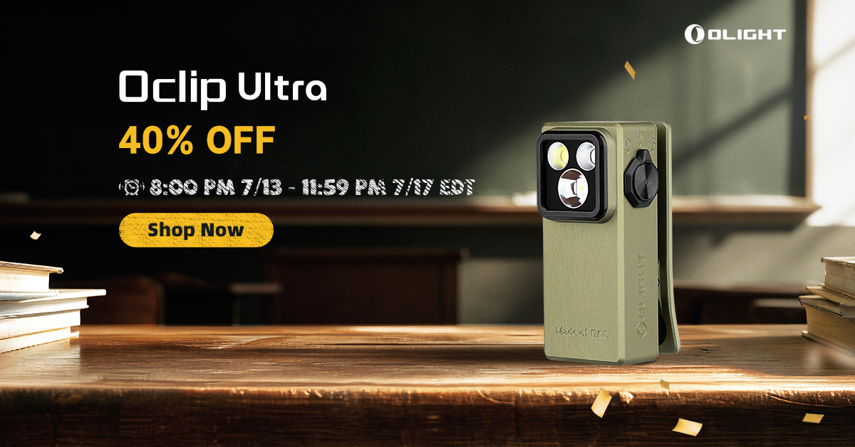 Olight Oclip Ultra versatile clip-on light banner.