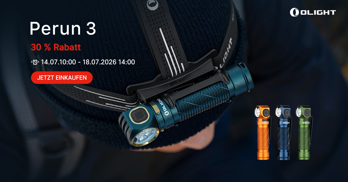 Olight Perun 3 Stirnlampe am Stirnband