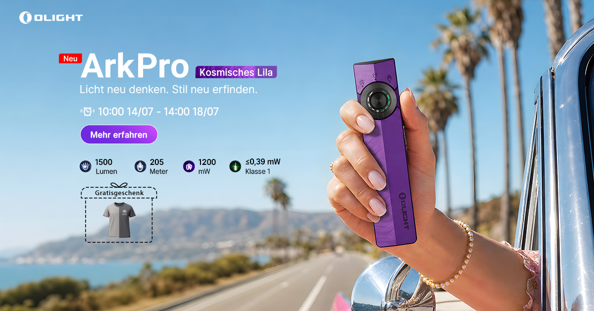 Olight ArkPro EDC Taschenlampe in Nebula Violet