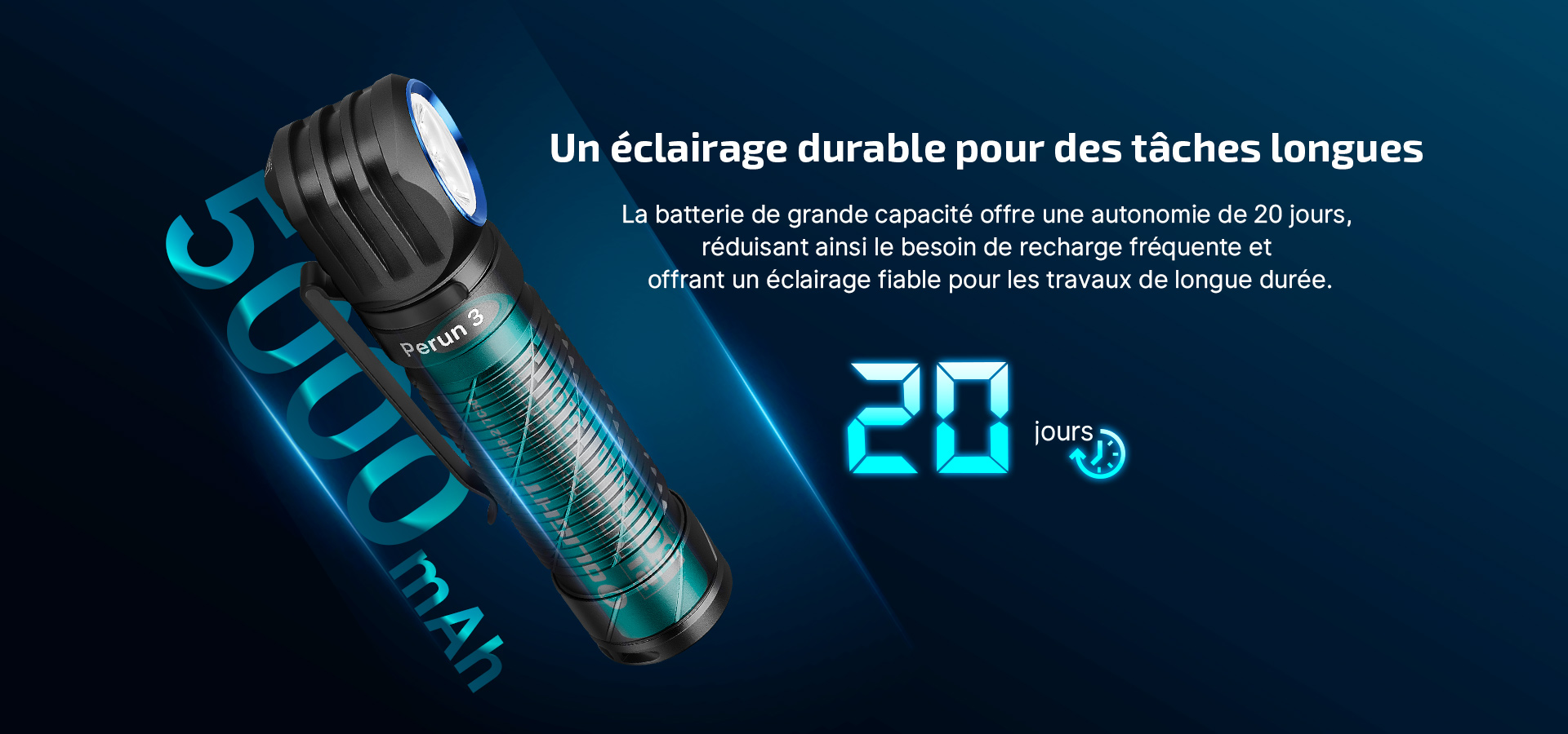 Autonomie de la batterie de la Perun 3