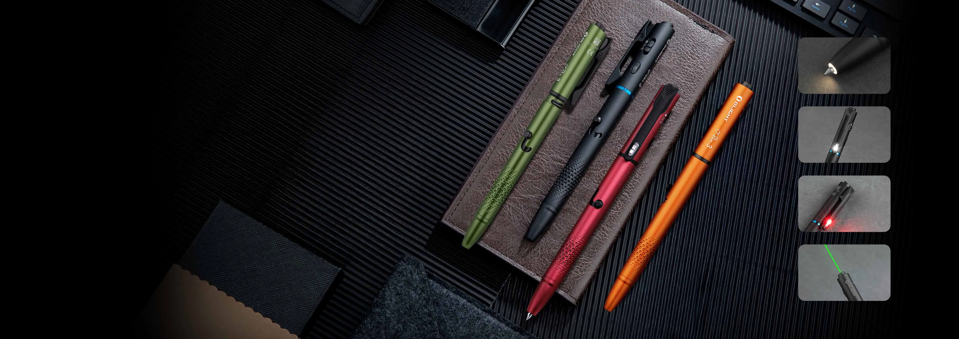 Bol&iacute;grafo t&aacute;ctico multifuncional Olight O'Pen 3 con linterna LED para uso diario