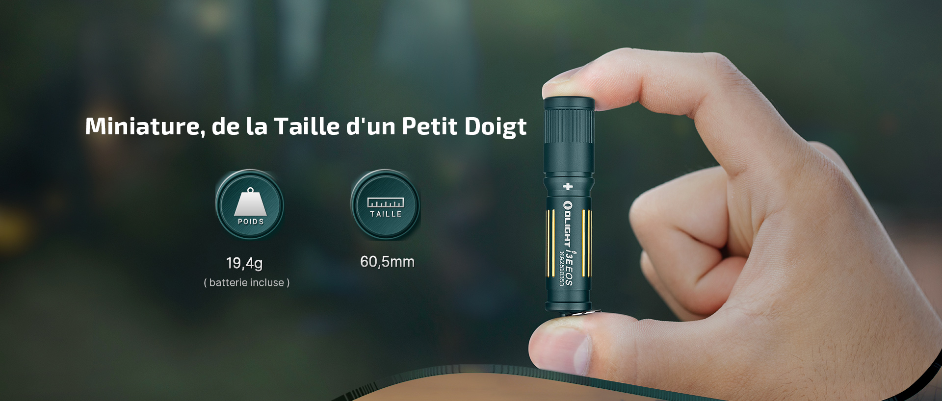 Mini lampe torche porte-cl&eacute;s Olight i3E EOS ultra compacte
