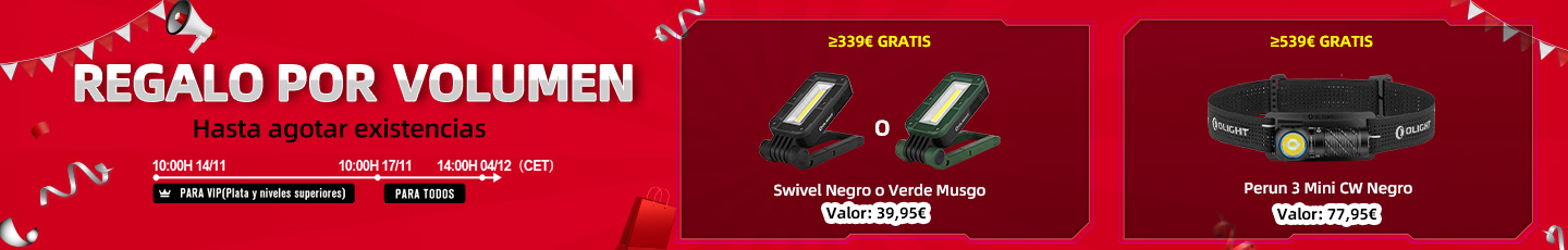 Regalos por volumen de compra en Olight