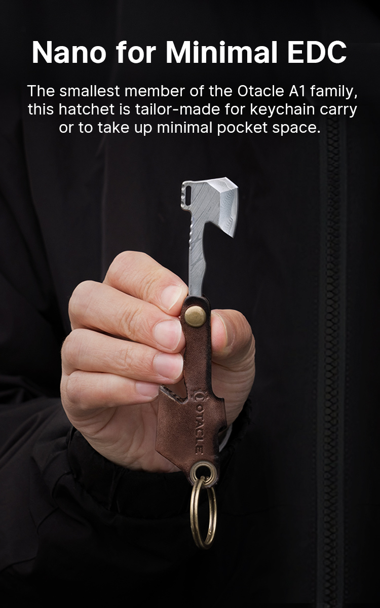 DIY Bundle Otacle A1 Nano Damascus Keychain Hatchet- Olight DIY Bundle Otacle A1 Nano Damascus Keychain Hatchet- Olight