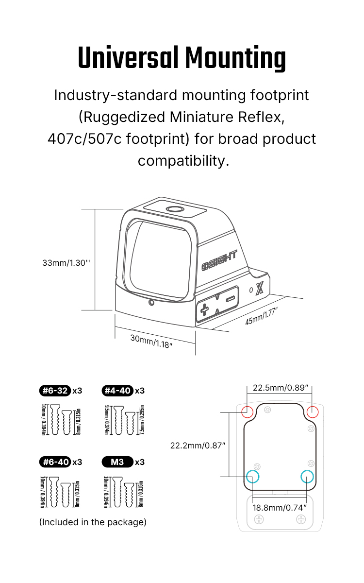 Osight X Ultra-large Window, Multi-reticle System, Patented