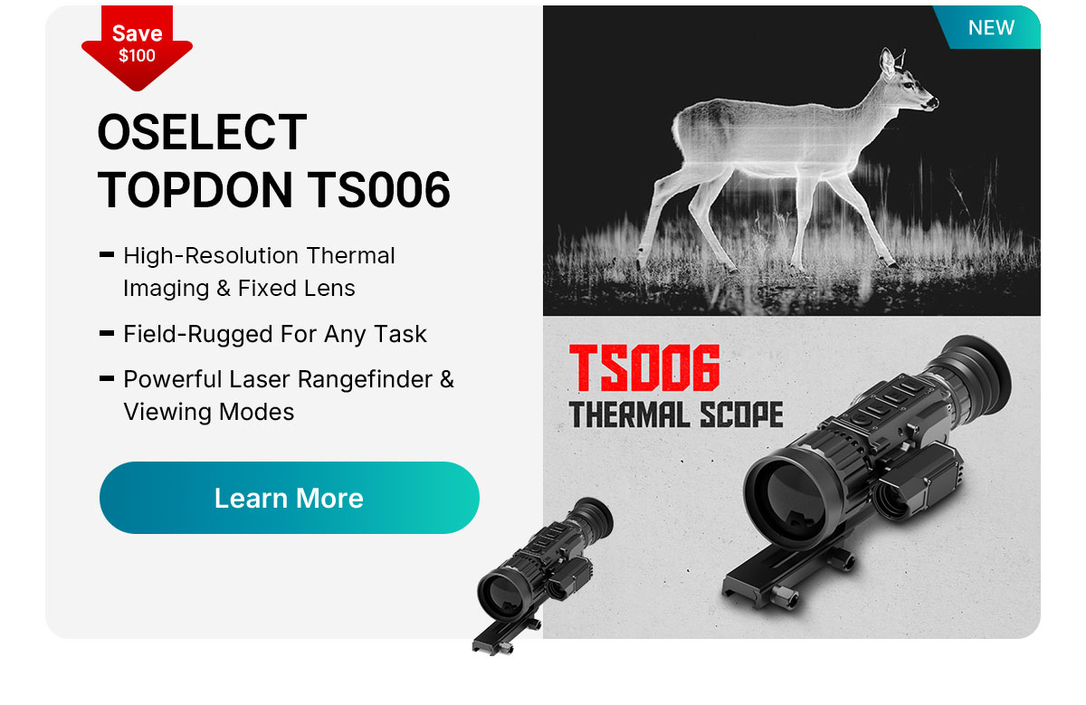 OSELECT TOPDON TS006 high-resolution thermal scope for hunting featuring a laser rangefinder