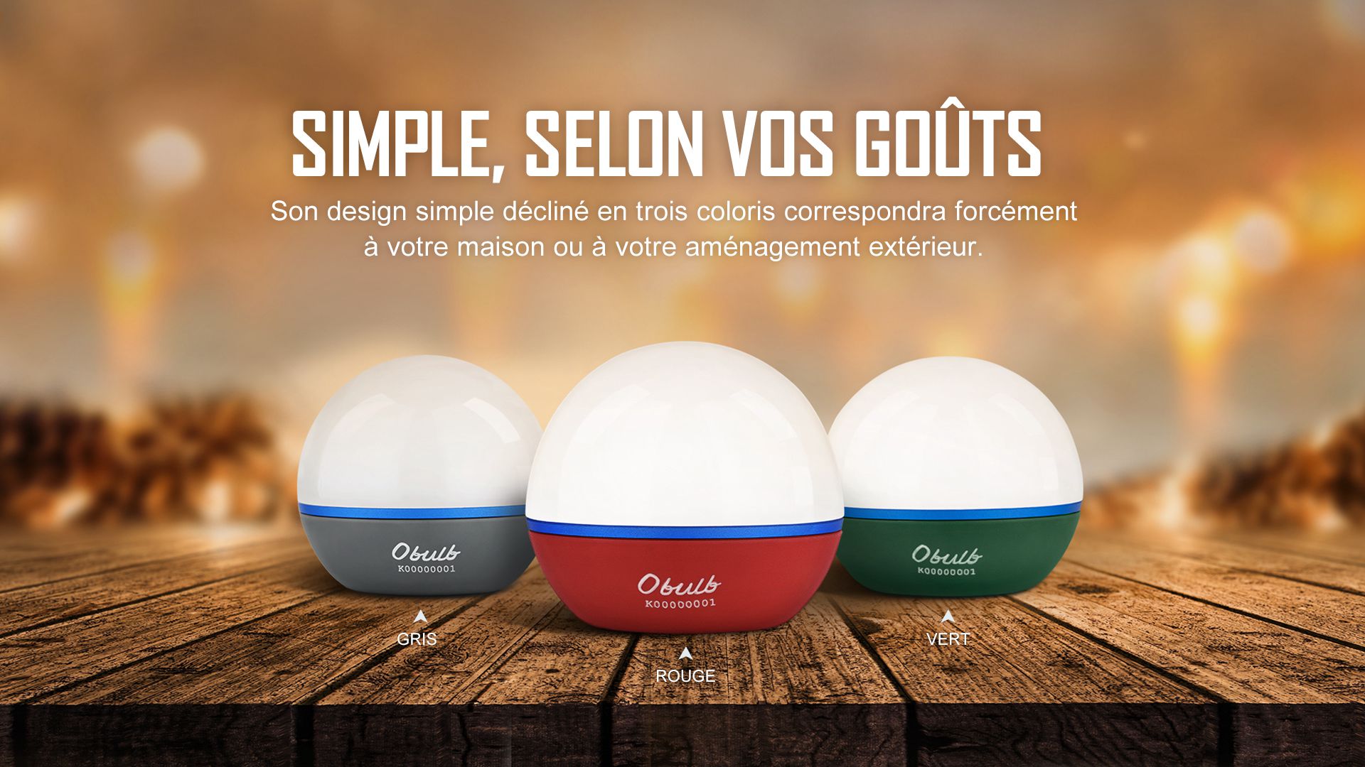 Lampes LED portables Obulb pour bivouac nocturne