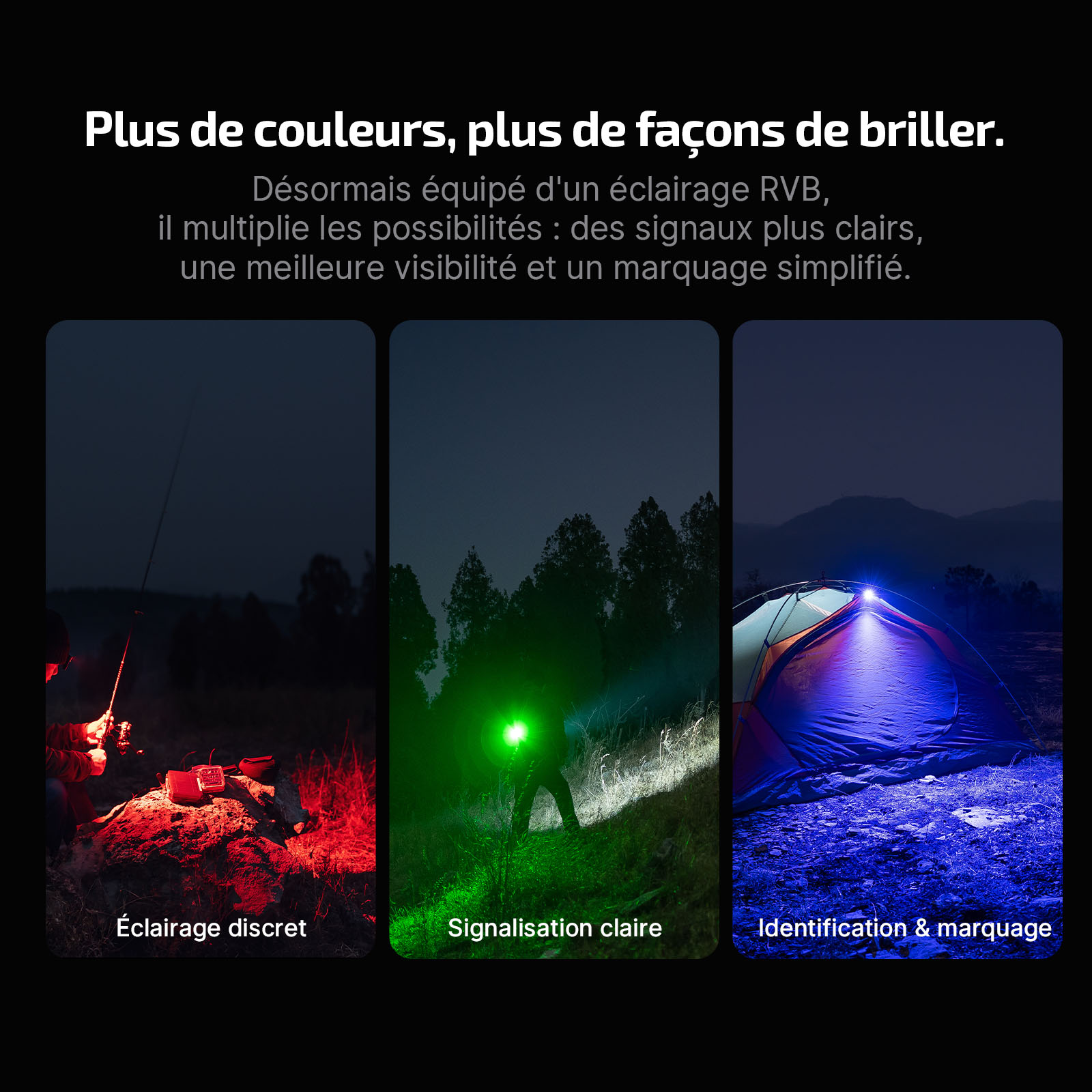 Lampe LED RVB multifonction pour outdoor et d&eacute;tection UV