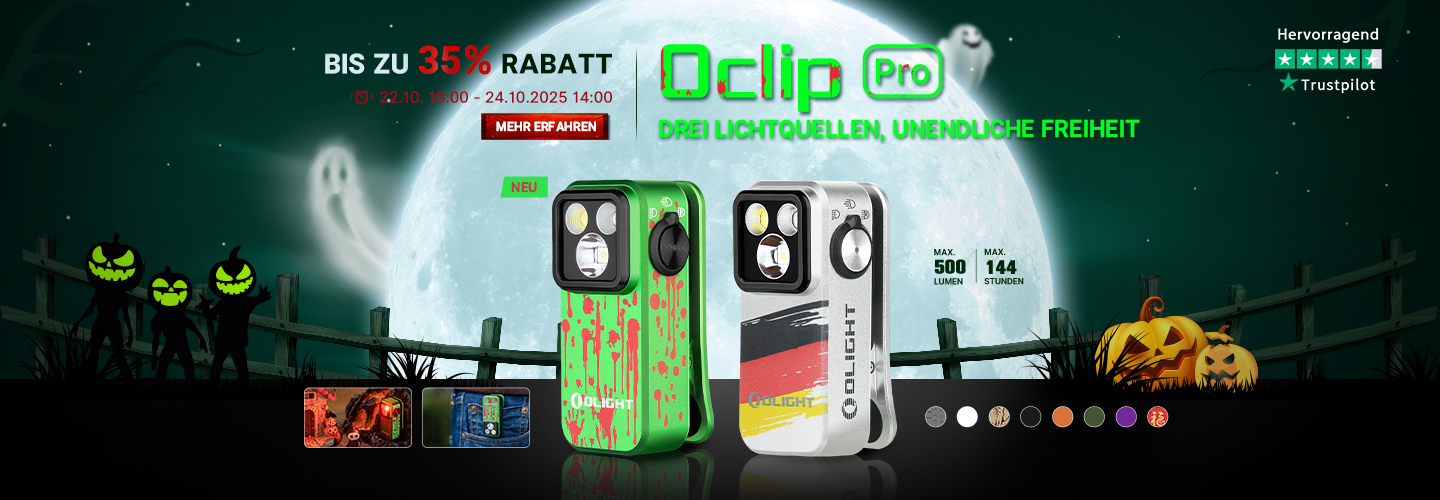 Olight Oclip Pro Clip-Taschenlampen in verschiedenen Designs