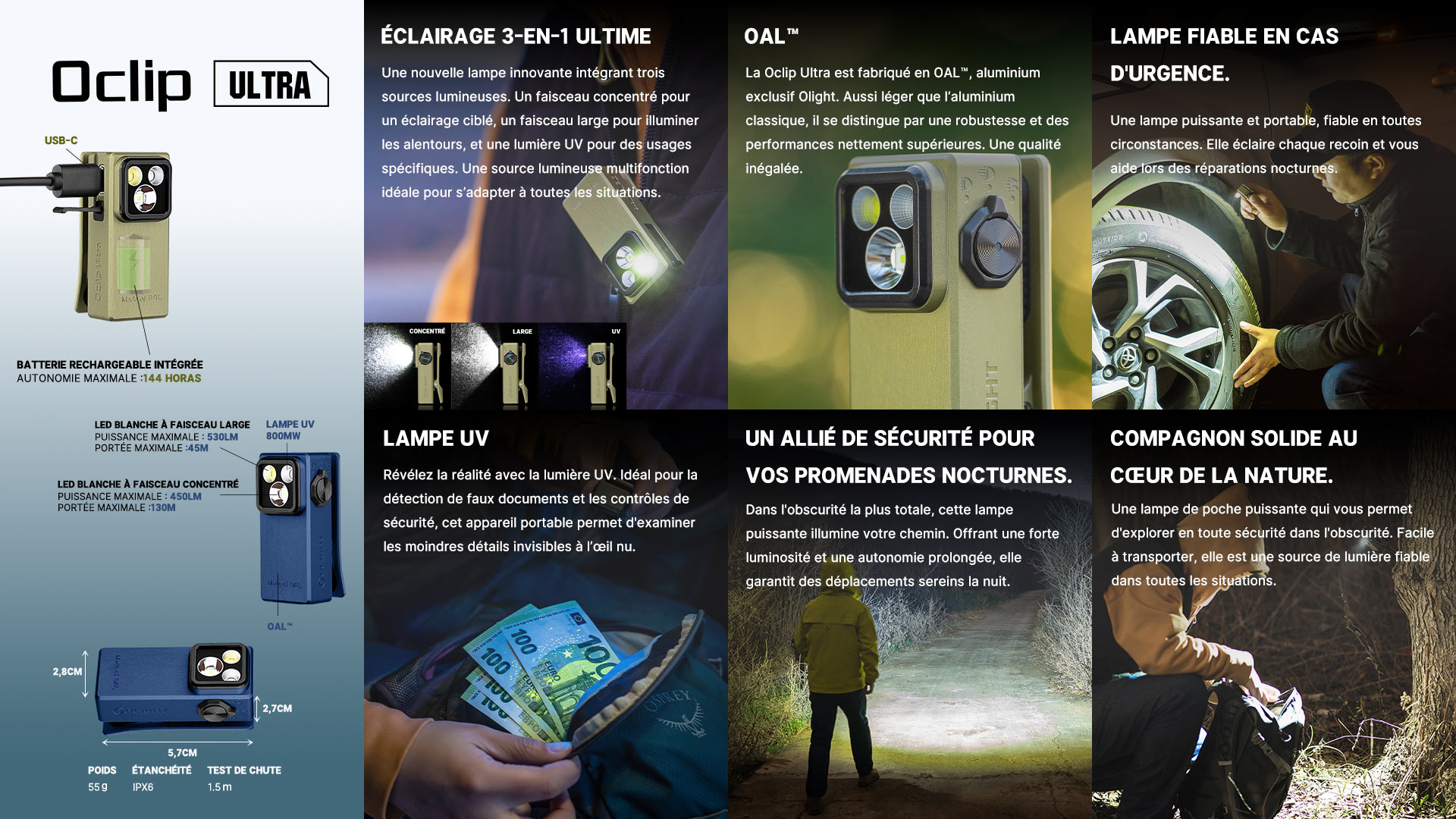 Olight Oclip Ultra Lampe clip magn&eacute;tique OAL
