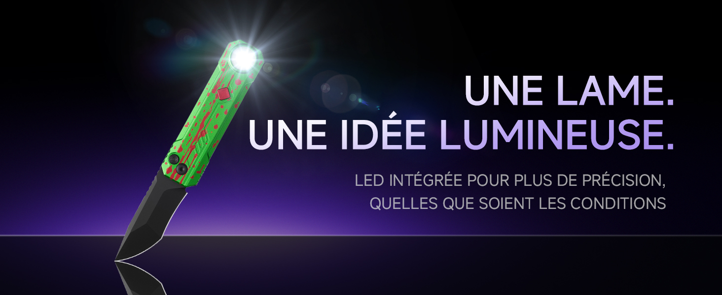 OKNIFE LK Couteau pliant avec lampe LED