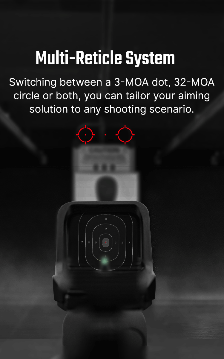 Osight C Multi-Reticle Red Dot Sight | RMR Footprint | Side