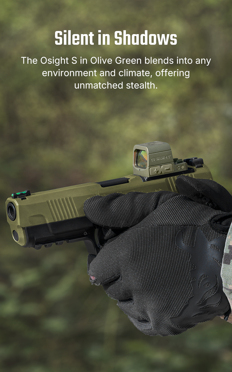 Multi Reticle Red Dot Sight: Olive Green Enclosed Optic - Osight