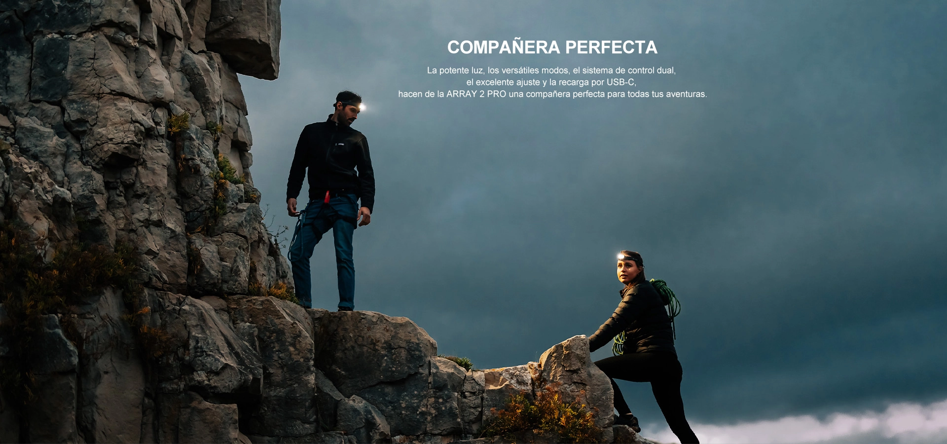 Distribuci&oacute;n de peso equilibrada sin rebotes en el frontal para correr Olight Array 2 Pro