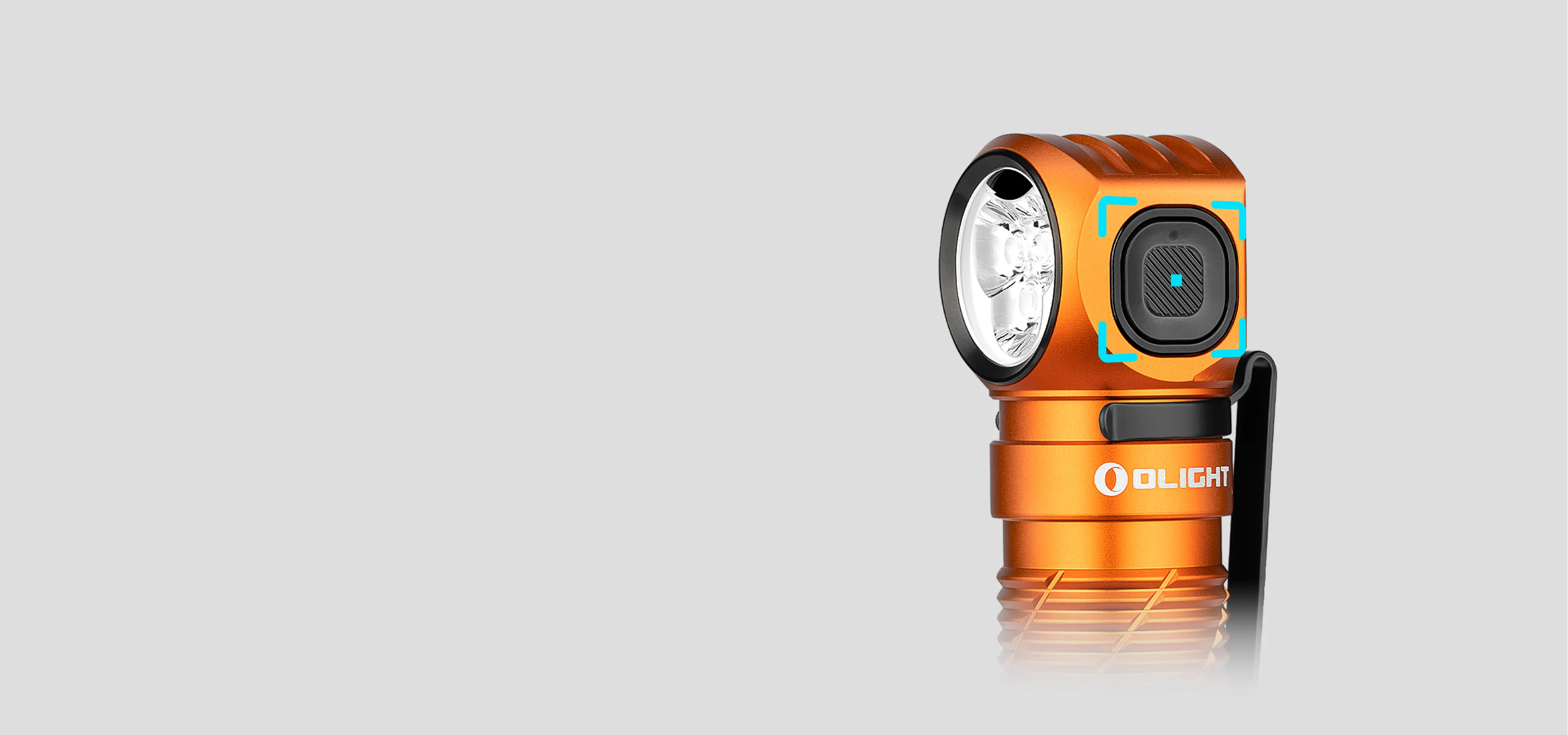 Lampe frontale Olight Perun 3 coud&eacute;e orange