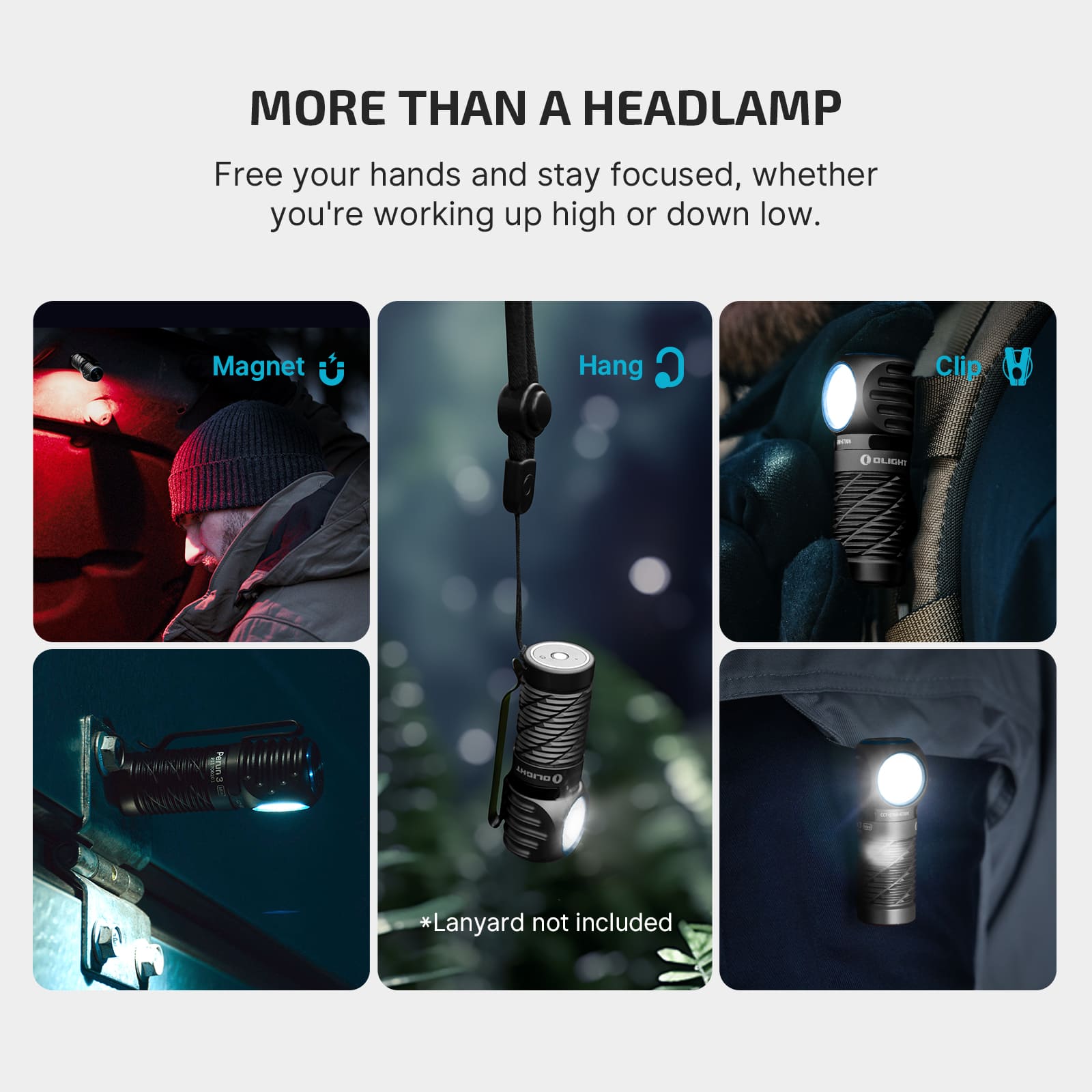 Olight Perun 3 multi-functional headlamp with magnetic base