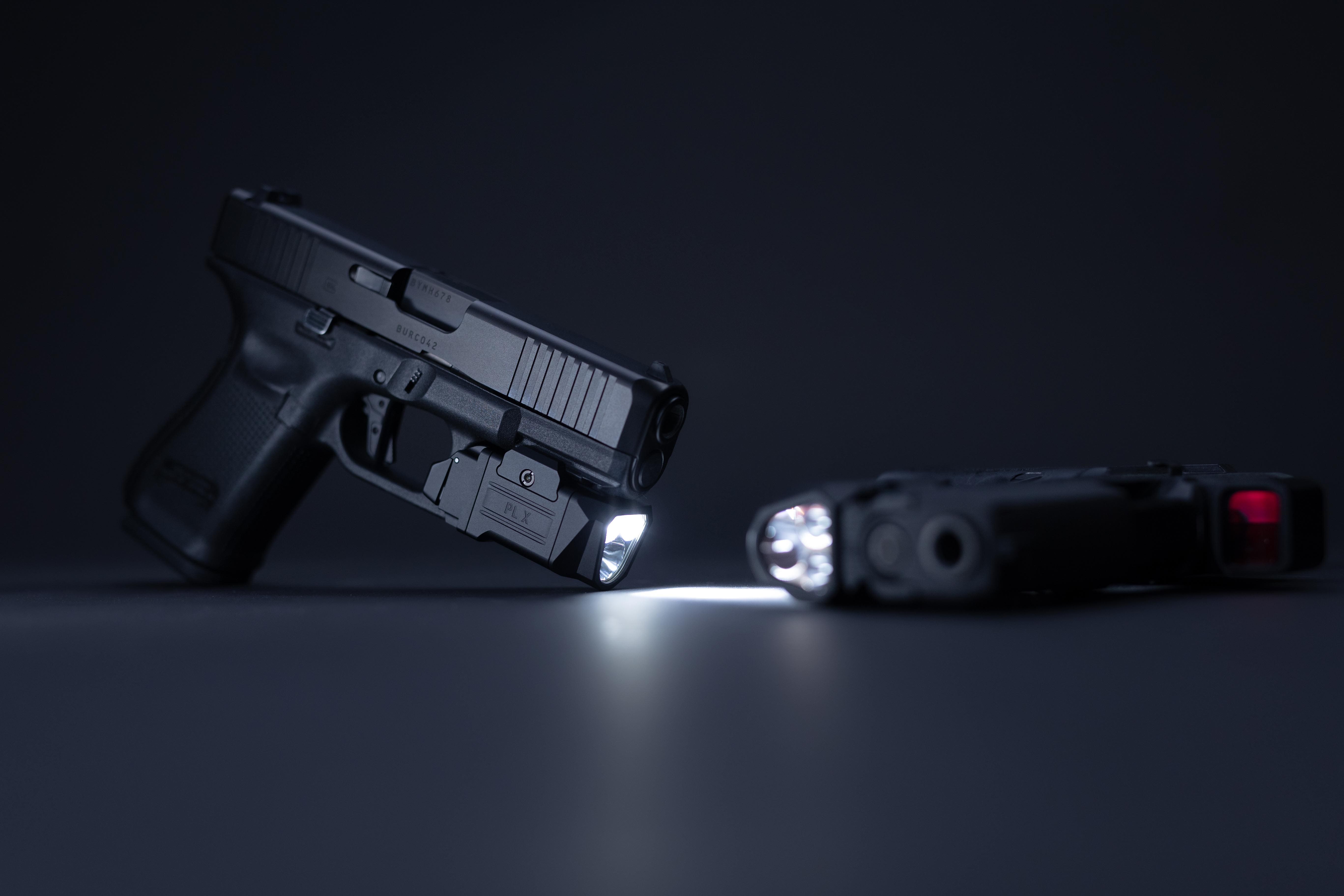 PL X mounted on handgun