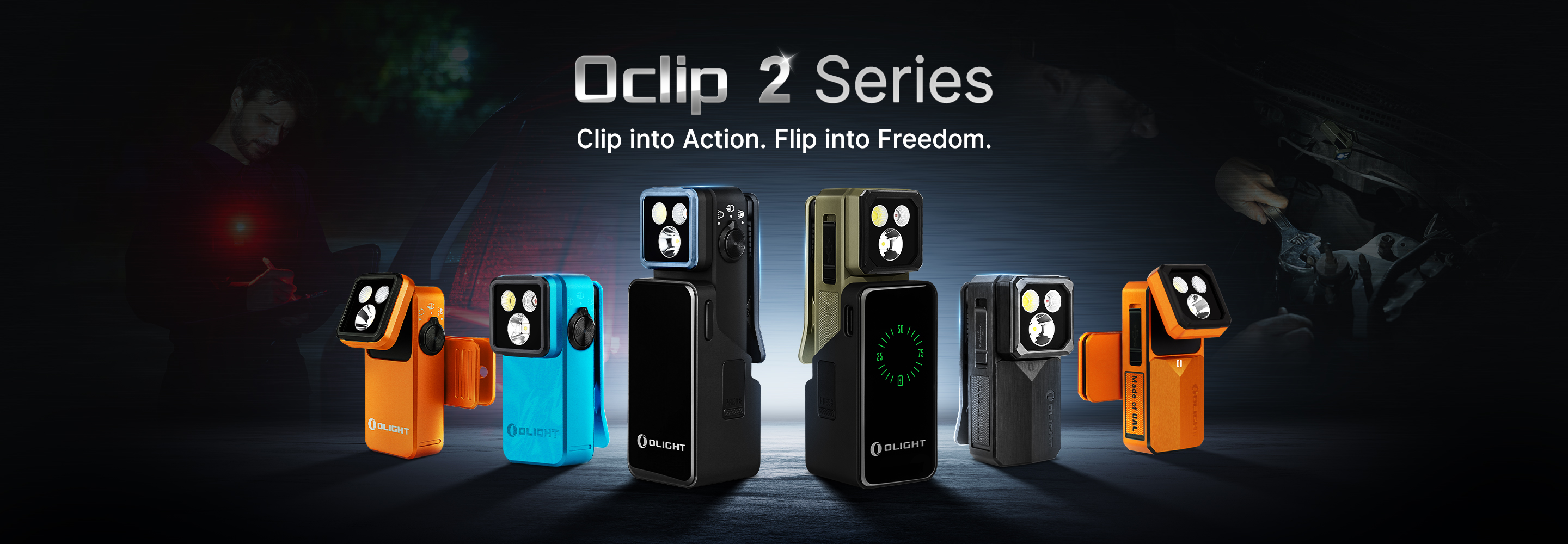 Olight Oclip 2 Series portable clip-on EDC flashlights