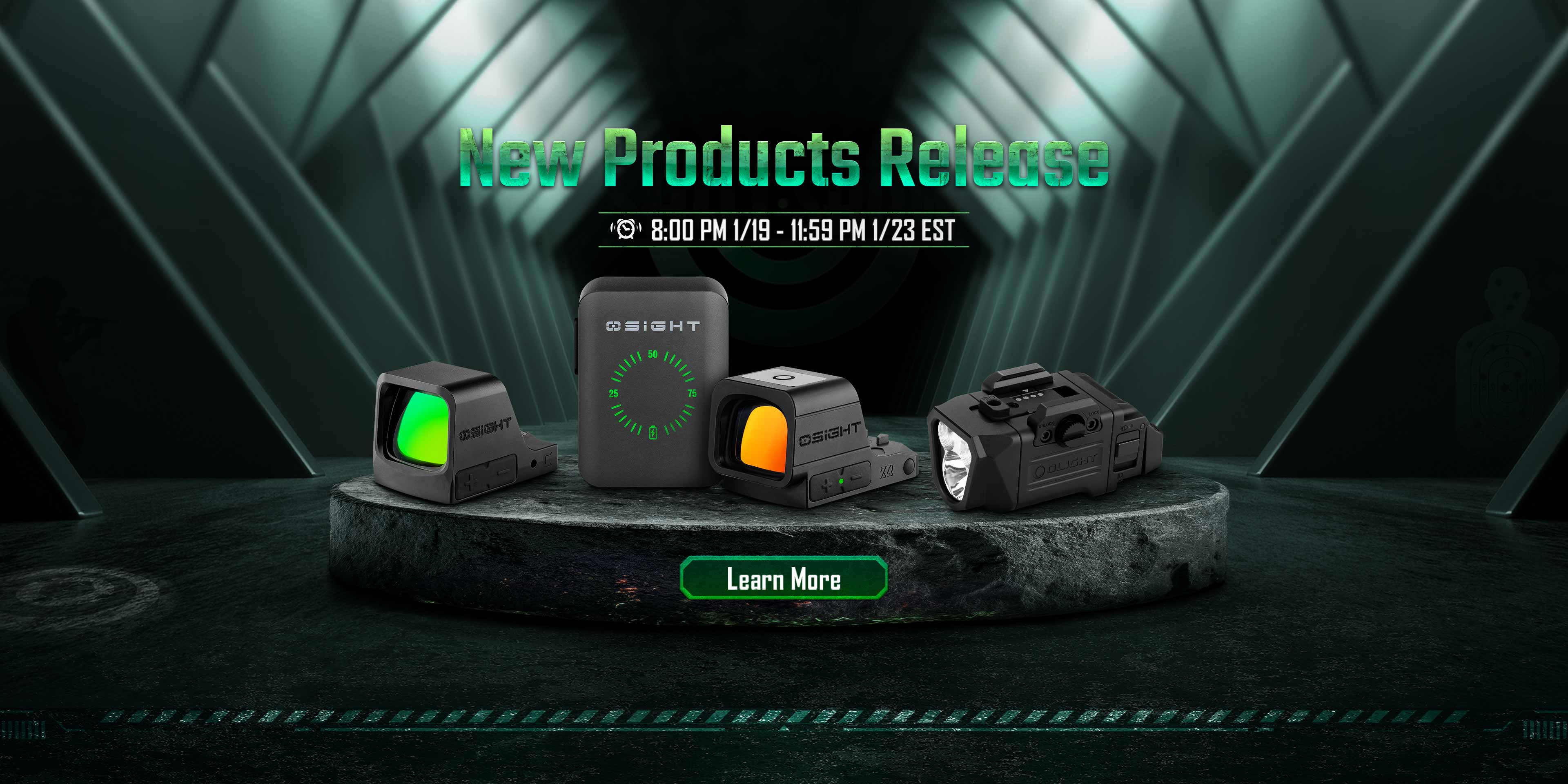 Olight and Osight New Products Release featuring advanced red dot sights and a tactical weapon light
