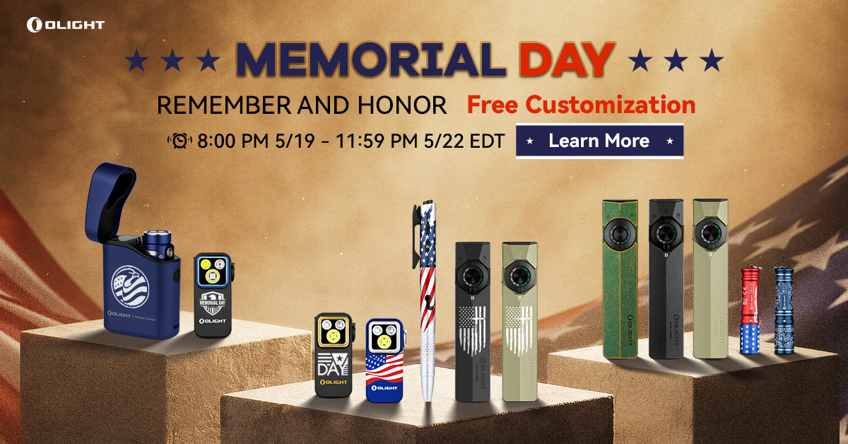 Olight Memorial Day Sale featuring patriotic gear