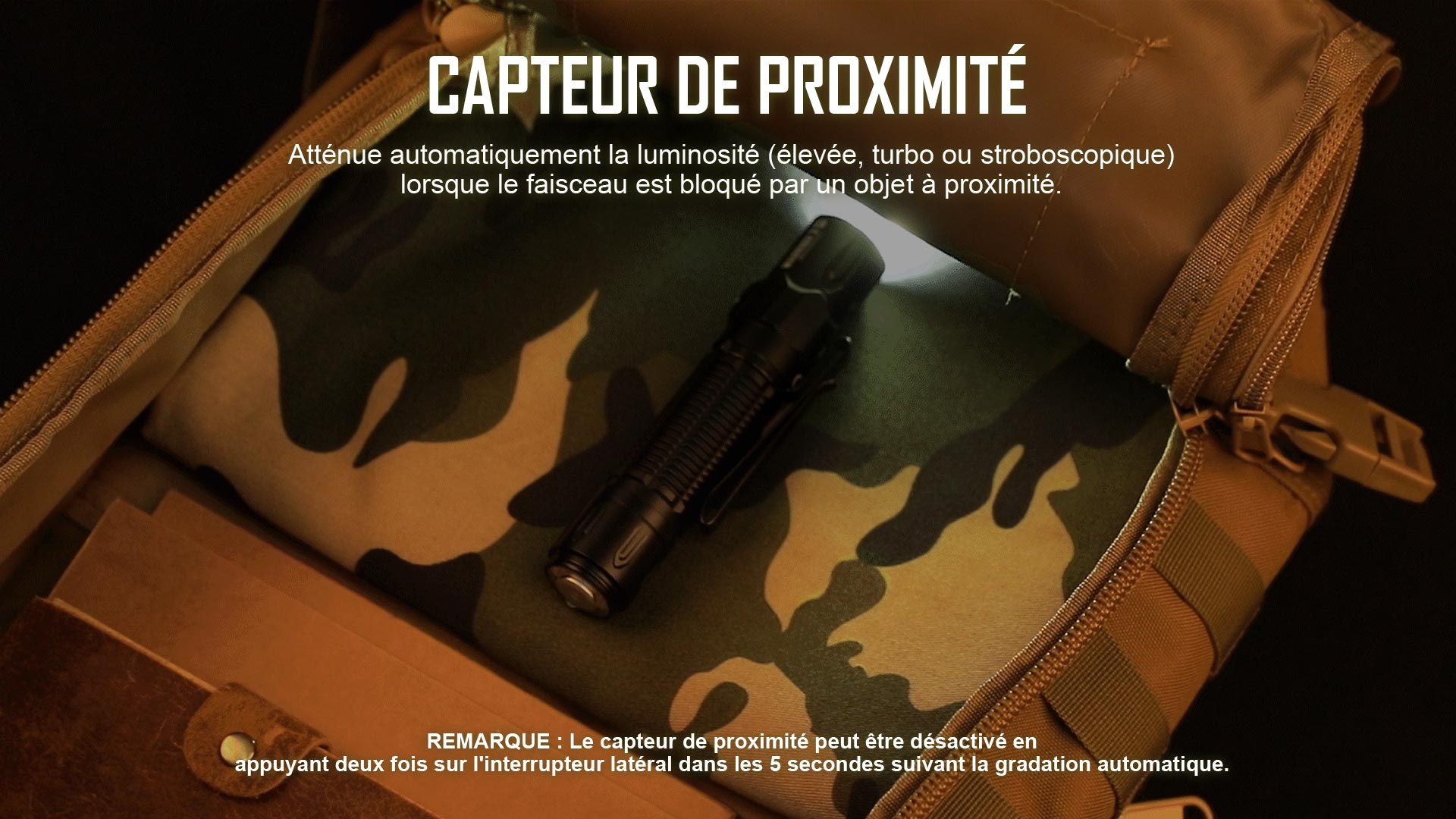 Olight Warrior 3S dot&eacute;e d'un capteur de proximit&eacute; intelligent pour une s&eacute;curit&eacute; optimale