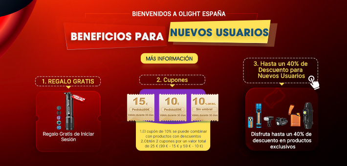 Beneficios para nuevos usuarios de Olight España